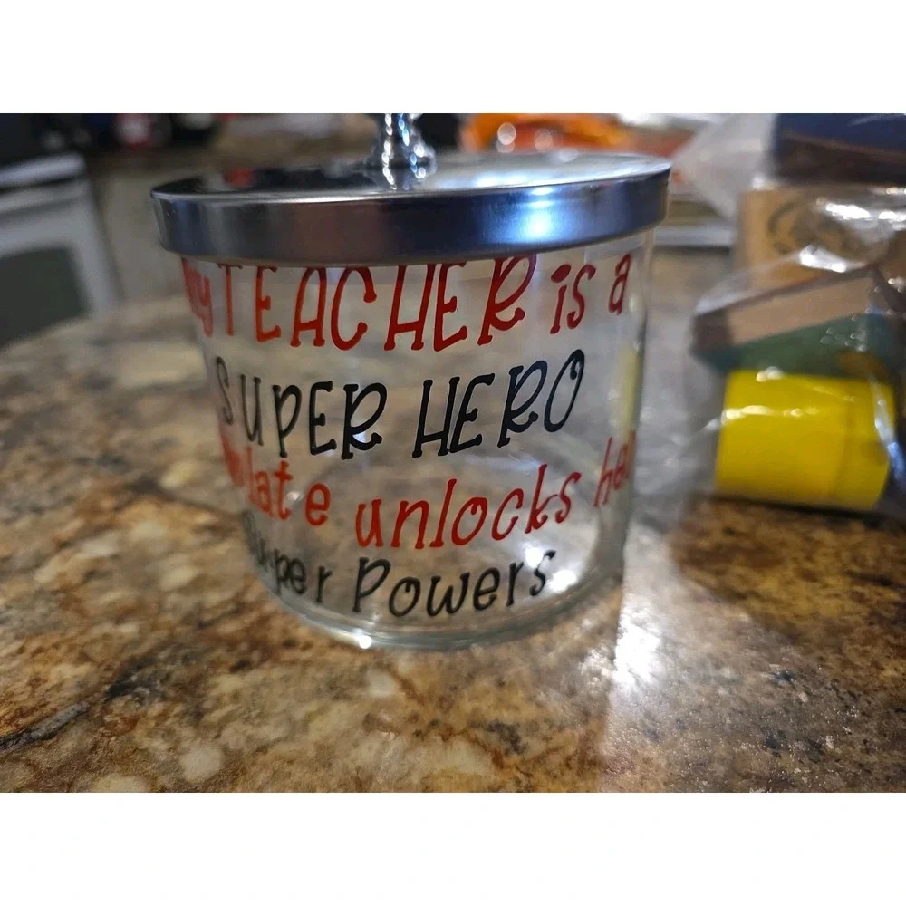 Teacher Homeschool. Classroom. 34 Random.Stamps Class Jar With Lid. Student